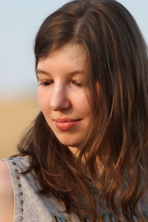 portrait face young woman