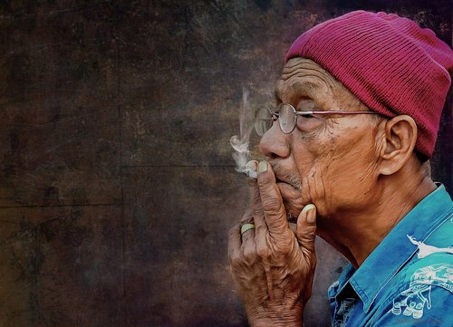 portrait  male  smoking