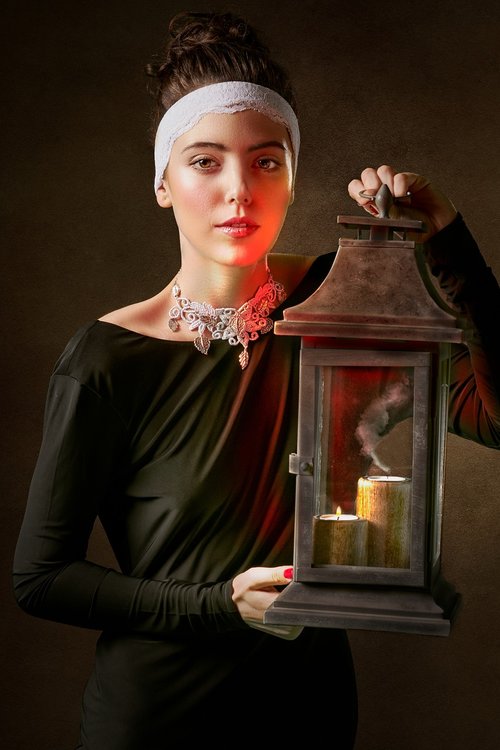 portrait  girl  lantern