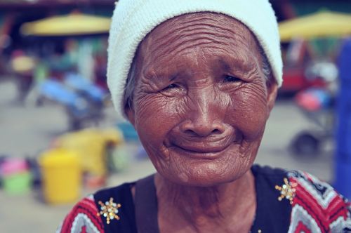portrait wrinkles woman
