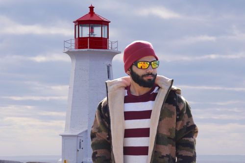 portrait by the lighthouse hipster trendy