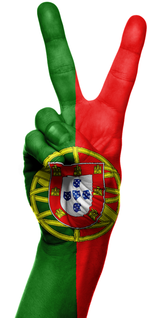 portugal flag hand