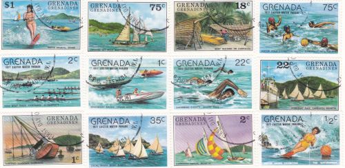 postage stamps sea water sports