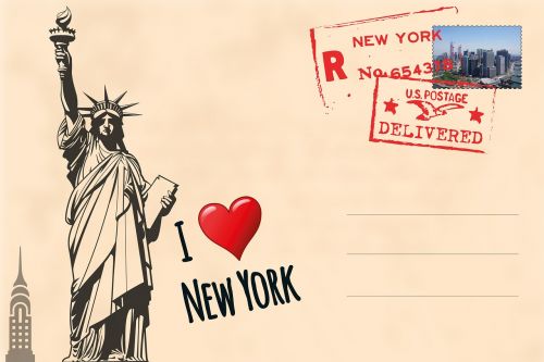 postcard new york statue of liberty