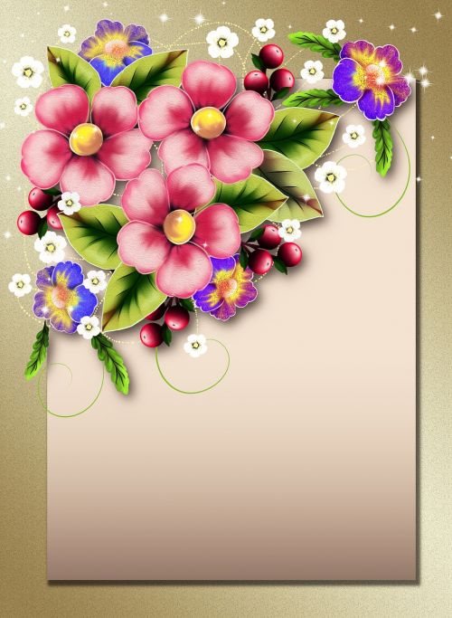 postcard background flowers