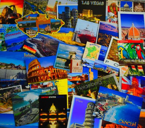 postcard collage travel