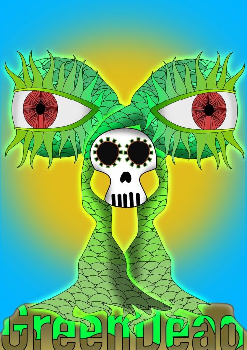 poster skull green death