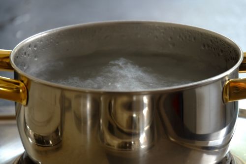 pot boiling water hot water