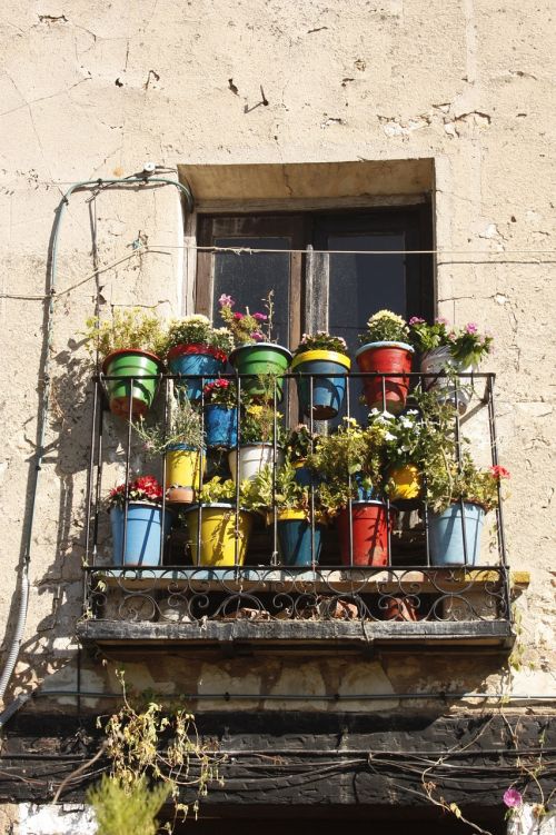 pots colors balcony