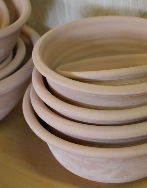 pottery bowls unglazed