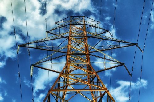 power-line electricity sky