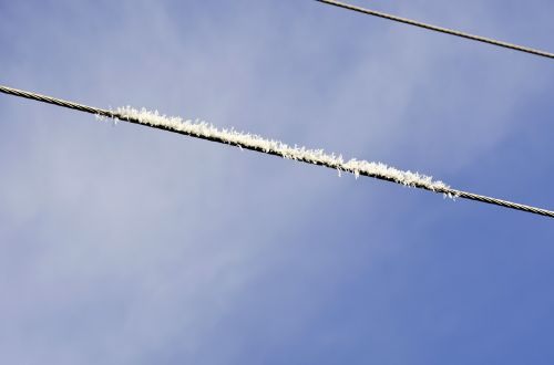 power line frozen power lines eiskristalle