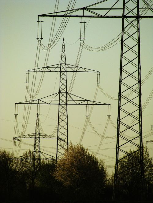 power line power poles landscape
