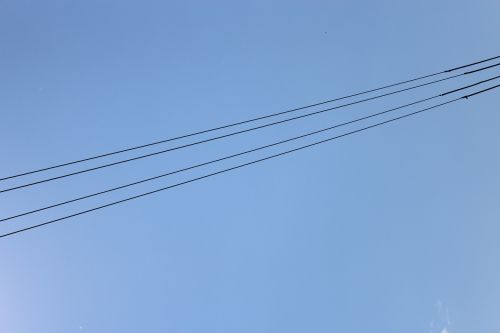 power lines sky blue