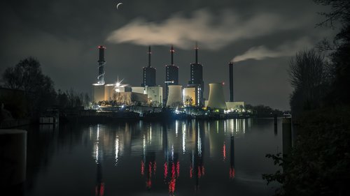 power plant  water  mirroring