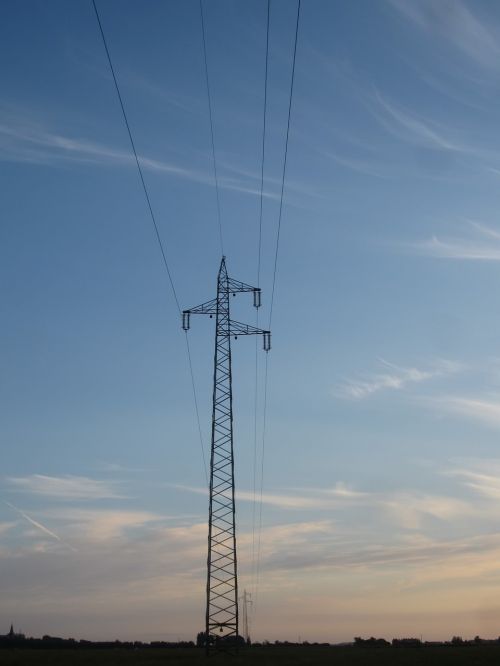 power poles sunset cloud mood