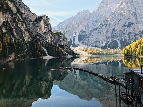 pragser wildsee  lake  mountains