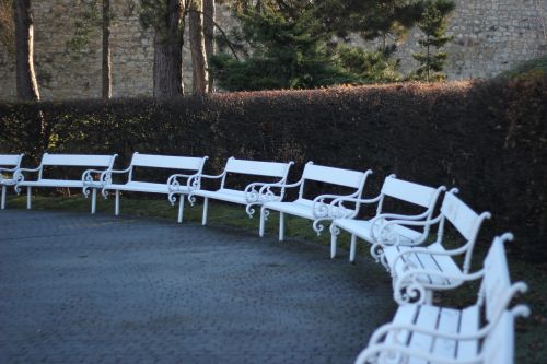 prague benches white