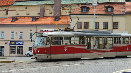 prague tram city