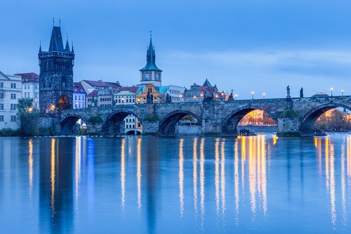 prague  czech republic  lights