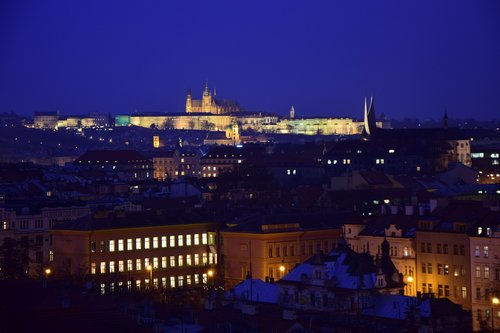 prague  castle  winter