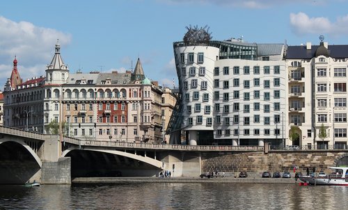 prague  the waterfront  the dancing house