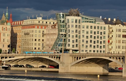 prague  the waterfront  the dancing house