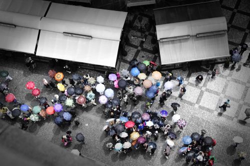 prague umbrellas piazza