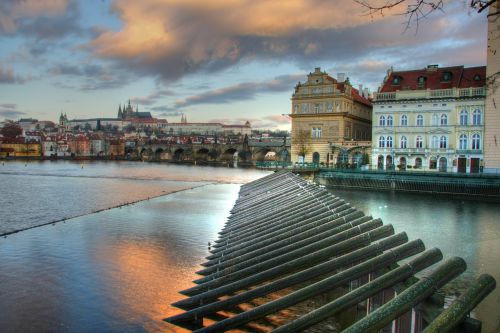 prague bridge river