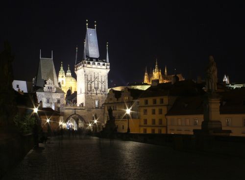 prague night tower