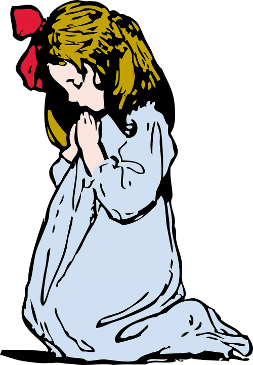 pray girl kneeling
