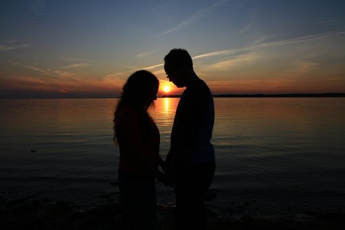 prayer  couple  sunset