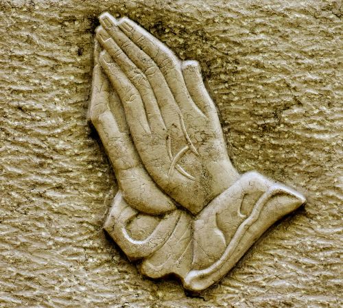 praying hands religious granite