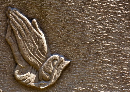 praying hands religious granite