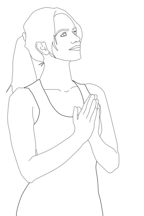 praying woman coloring page evangelical design