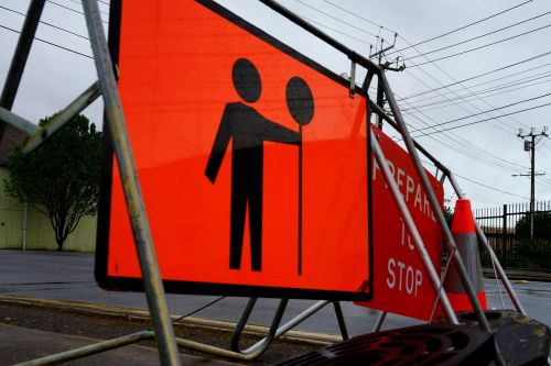 prepare to stop traffic signage danger