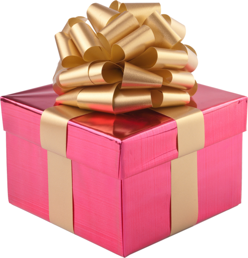 present gift box gold ribbon