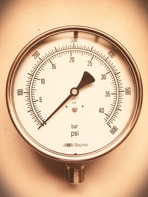 pressure gauge industrial clock