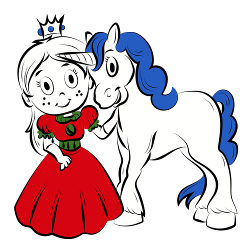 princess  unicorn  drawing