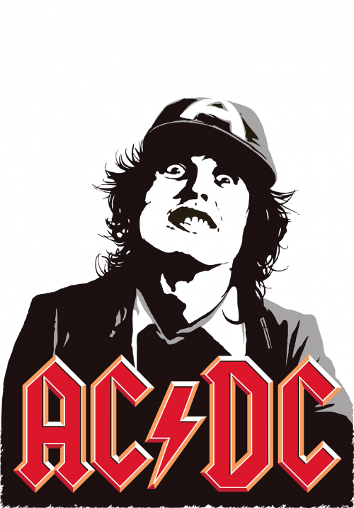 printing on t-shirt ac dc rock-group