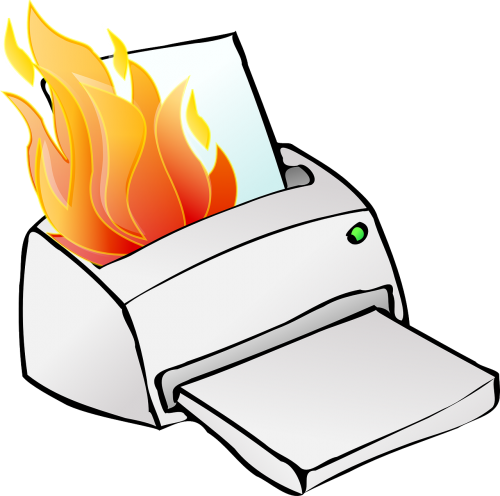 printer fire flames
