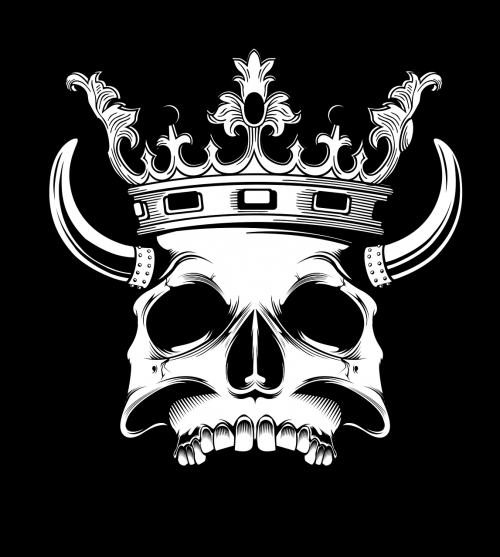 printing on t-shirt skull crown