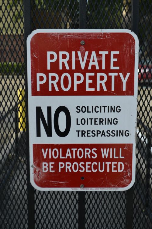 private property sign no trespassing violators