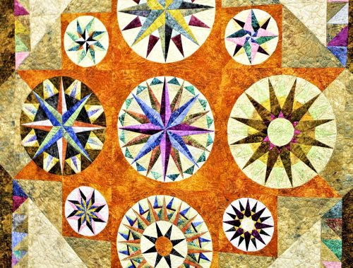 prize winning quilt circular star designs sewing
