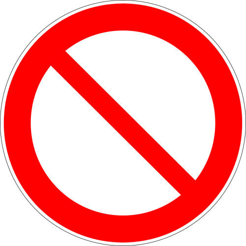 prohibited forbidden not allowed