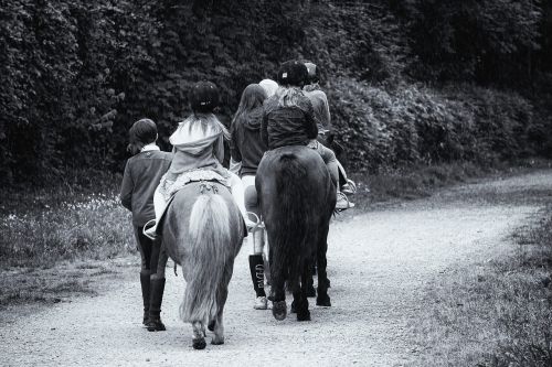 promenade horses riders