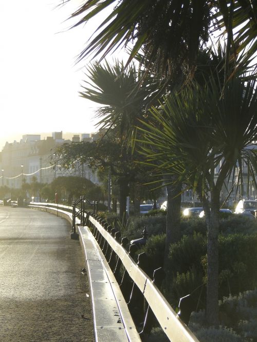 promenade city by the sea park bench