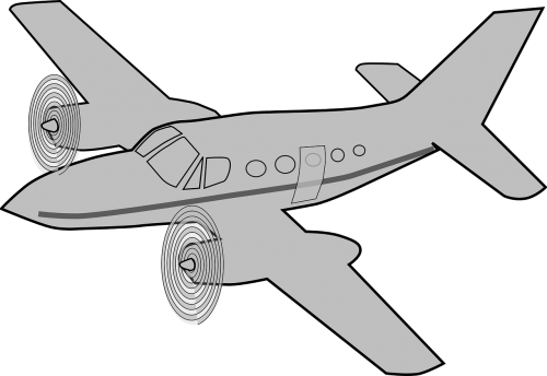 propeller-driven airplane fly grey