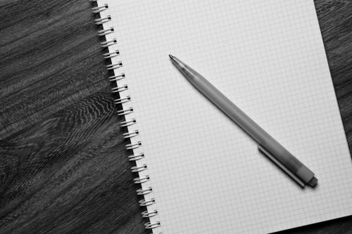 Pen And Notebook - Black And White