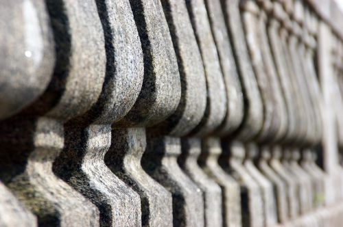 public garden columns bokeh